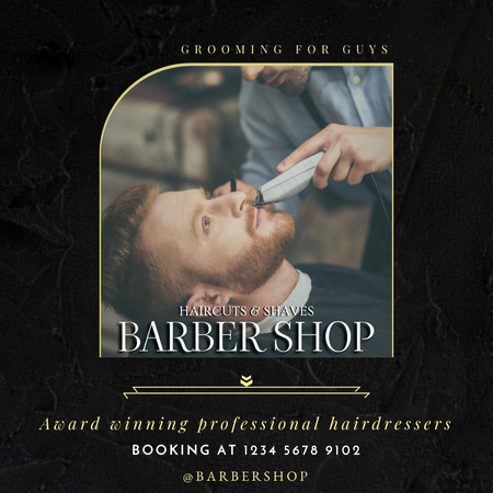Welcome To Barbershop  Instagram Design Template