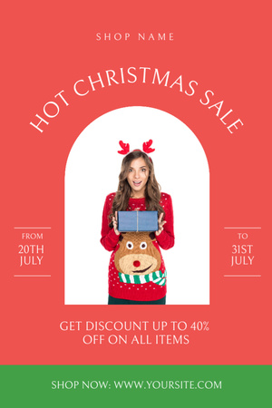 July Christmas Sale Announcement Flyer 4x6in Design Template