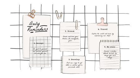 Daily inspiration Reminders Mind Map Design Template