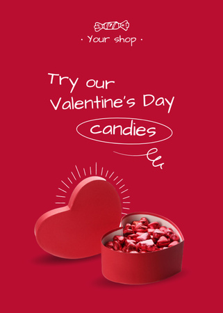Valentine's Day Candy Hearts Postcard 5x7in Vertical Design Template