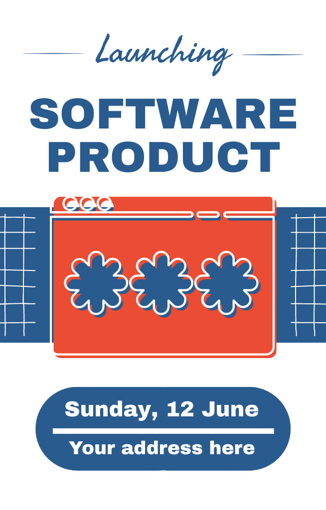 Software Product Launch Announcement Invitation 4.6x7.2in Tasarım Şablonu