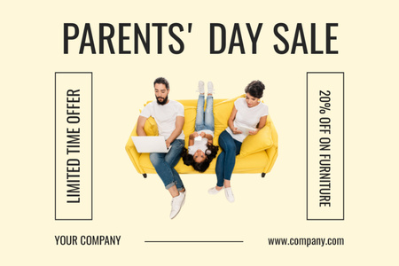Parents' Day Sale Announcement Postcard 4x6in Design Template