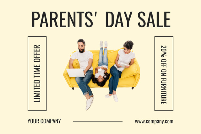 Ontwerpsjabloon van Postcard 4x6in van Parents' Day Sale Announcement