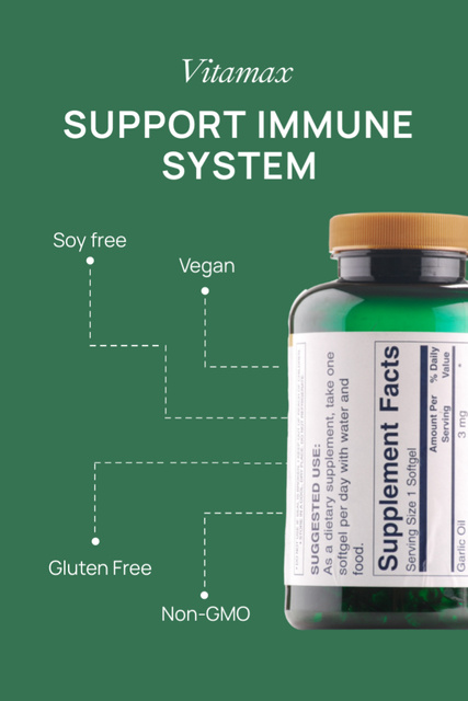 Boosting Immune System with Pills In Jar Flyer 4x6in Design Template