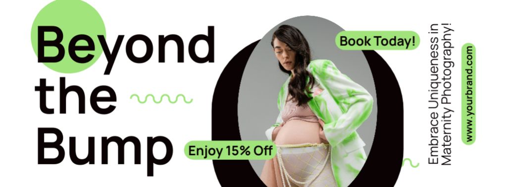 Ontwerpsjabloon van Facebook cover van Booking Incredible Photo Shoot for Pregnant Woman