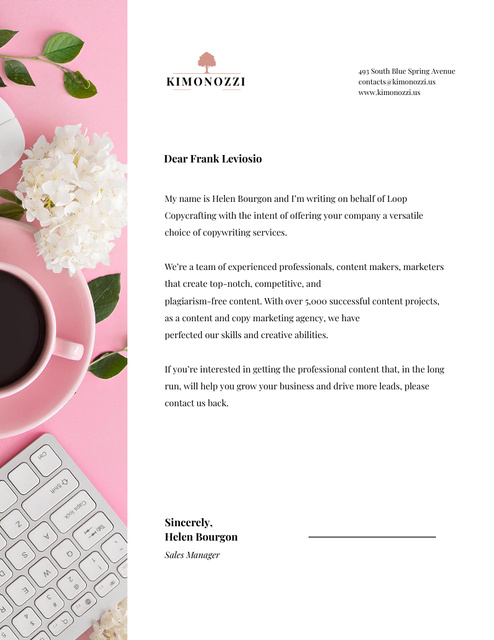 Template di design Copywriters Agency Official Offer Letterhead 8.5x11in