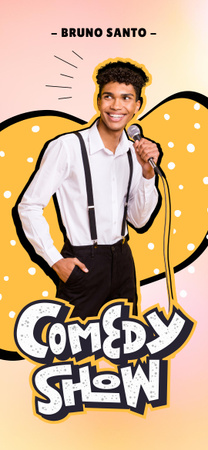 Stand-up Show Promo with Handsome Performer Snapchat Geofilter Design Template