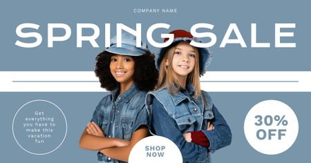 Ontwerpsjabloon van Facebook AD van Teen Girls Spring Sale Announcement