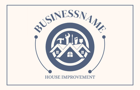 House Improvement Service Neutral Business Card 85x55mm Šablona návrhu