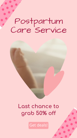 Best Postpartum Care Service At Half Price Offer Instagram Video Story Design Template