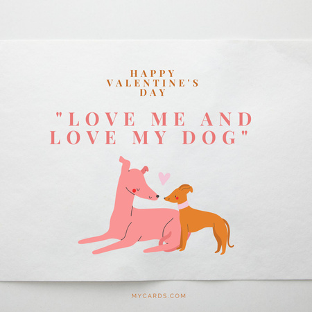 Aranyos kutyák Valentin-napi üdvözletre Instagram tervezősablon