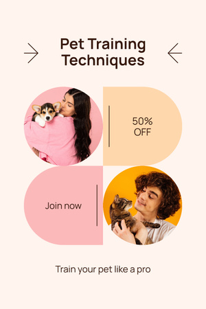 Template di design Offerta scontata di formazione sulle tecniche di addestramento degli animali domestici Pinterest