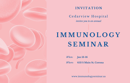 Red Blood Cells And Immunology Seminar Invitation 4.6x7.2in Horizontal Design Template