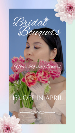 Platilla de diseño Fresh Flowers In Bouquets For Bride With Discount TikTok Video