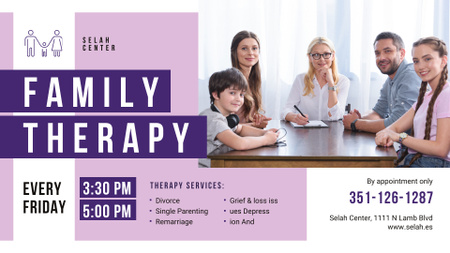 Family Therapy Center invitation FB event cover Design Template
