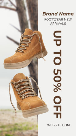Oferta de calçados para caminhadas com preços reduzidos Instagram Video Story Modelo de Design