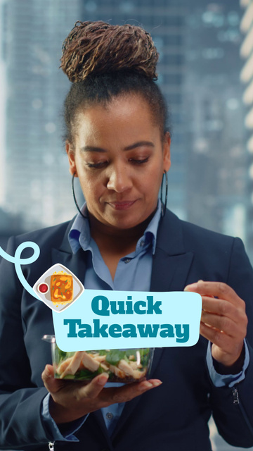Designvorlage Quick And Taste Meals Takeaway Offer für TikTok Video