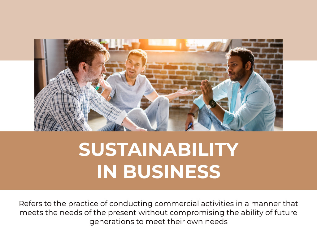 Platilla de diseño Sustainability In Business For Future Discussion Presentation