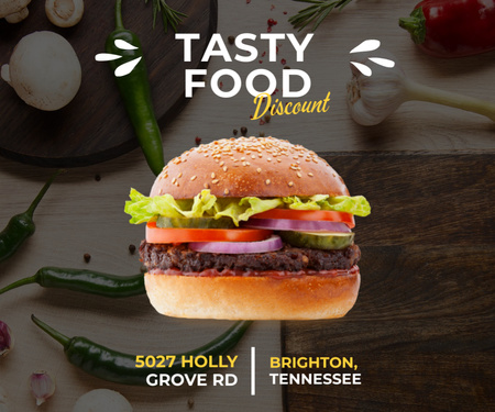 Tasty Burger Offer Medium Rectangle tervezősablon