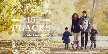 15 places to celebrate family day poster Image Πρότυπο σχεδίασης