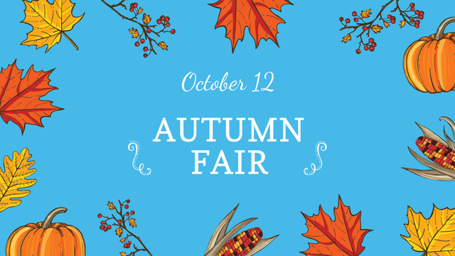 Ontwerpsjabloon van FB event cover van Autumn Fair on Thanksgiving Announcement