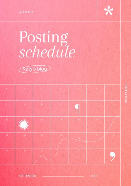 Blog Posting Planning Schedule Planner – шаблон для дизайна