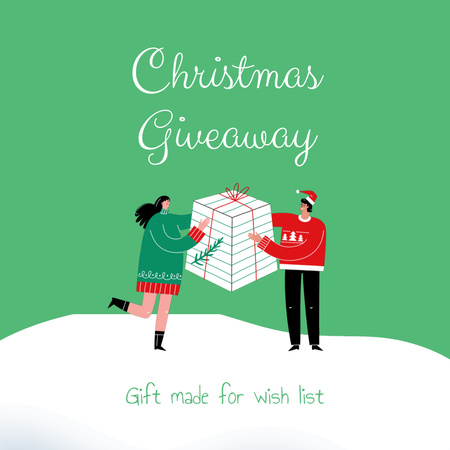 Lovely Christmas Giveaways And Wish List Animated Post Design Template