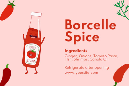 Spiced Tomato Ketchup Label Design Template