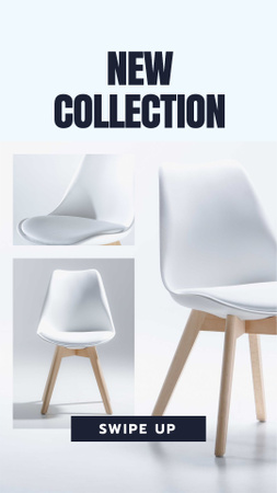 Szablon projektu sklep z meblami oferta z białym minimalistycznym krzesłem Instagram Story