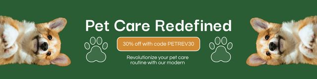 Best Pet Care Services Offer on Green Twitterデザインテンプレート