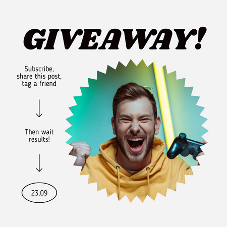 Gaming Giveaway Announcement Instagram tervezősablon
