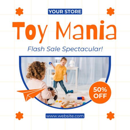 Spectacular Flash Sale of Children's Toys Instagram AD Design Template