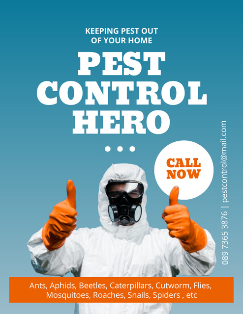 Competent Pest Prevention Solutions Offer Flyer 8.5x11in Design Template