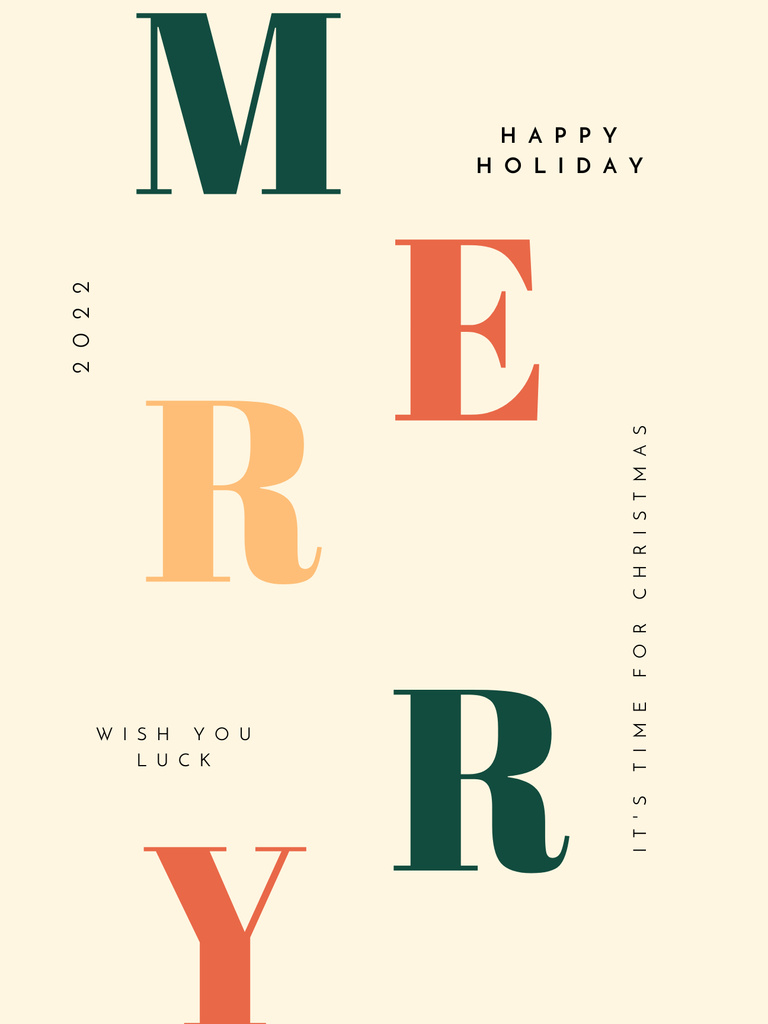 Christmas Cheers with Colorful Typography Poster USデザインテンプレート