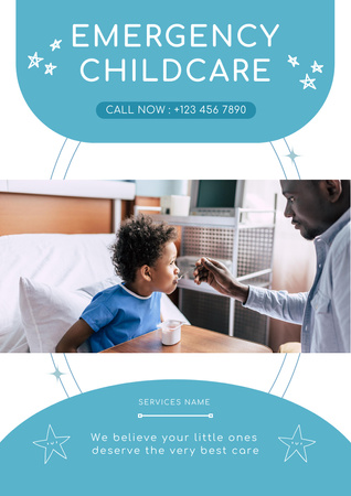 Ontwerpsjabloon van Poster A3 van Emergency Childcare Services Offer