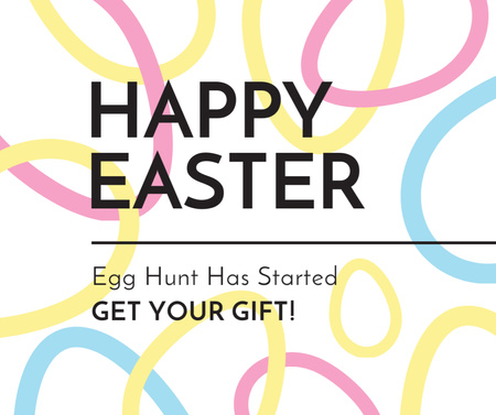Egg hunt on Easter Day Facebook Design Template