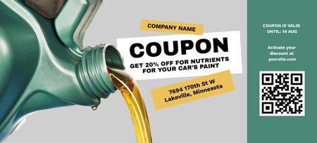 Discount Offer on Nutrients for Car's Paint Coupon 3.75x8.25in Design Template