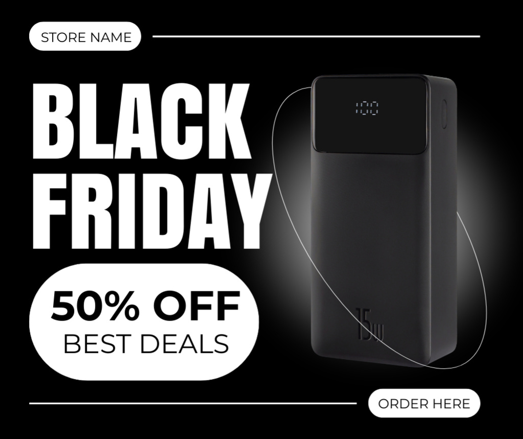 Template di design Best Deals on Home Appliance in Black Friday Facebook