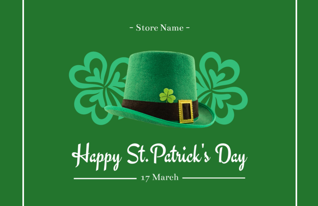 Plantilla de diseño de Wish You Luck for St. Patrick's Day Thank You Card 5.5x8.5in 