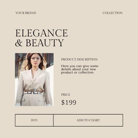 sale of elegant and beautiful clothes Instagram tervezősablon