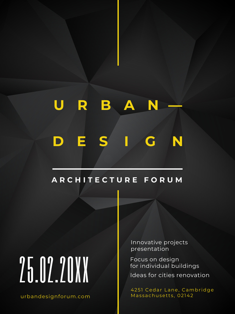 Urban Design event annoouncment with Concrete wall Poster US Tasarım Şablonu