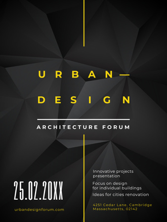 Urban Design event annoouncment with Concrete wall Poster US Design Template