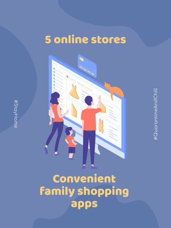 Platilla de diseño Online Shopping Application Offer on Blue Poster US