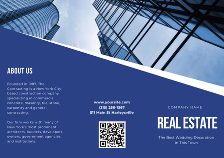 Offer of Services of Company for Sale of Real Estate Brochure Modelo de Design