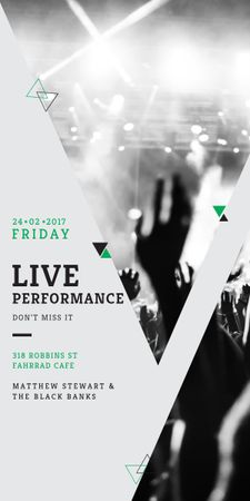 Live Performance Announcement with audience Graphic Design Template