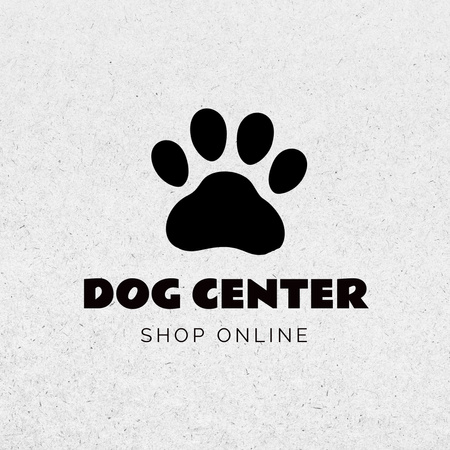 Pet Shop Ad with Cute Paw Print Logo 1080x1080px Design Template