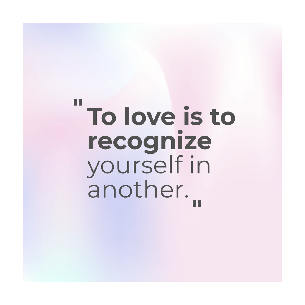 Inspirational Quote about Love on Light Gradient Instagram Modelo de Design