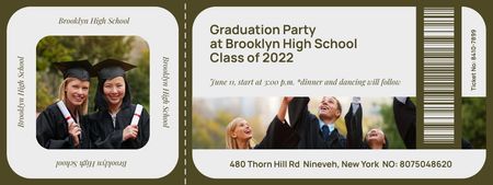Graduation Party Announcement Ticket Design Template