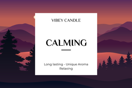 Calming Effect Candles With Scent Offer Label Design Template