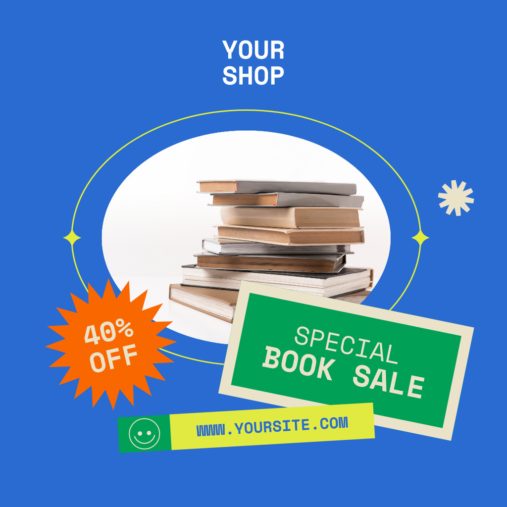 Designvorlage Limited-time Discount on Books für Instagram